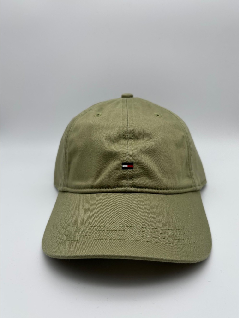 Gorra de algodón Tommy Hilfiger de color verde caqui