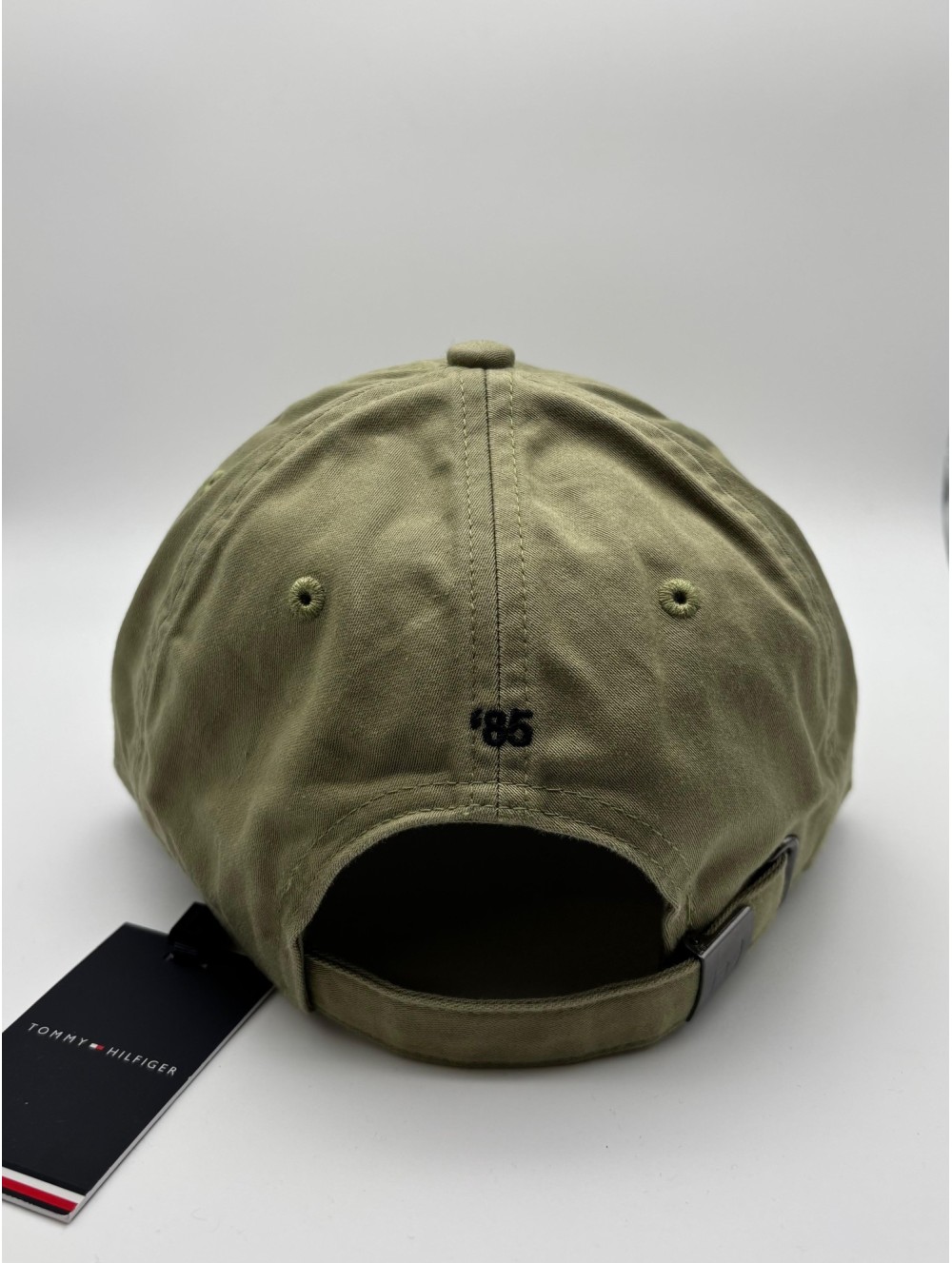 Gorra de algodón Tommy Hilfiger de color verde caqui