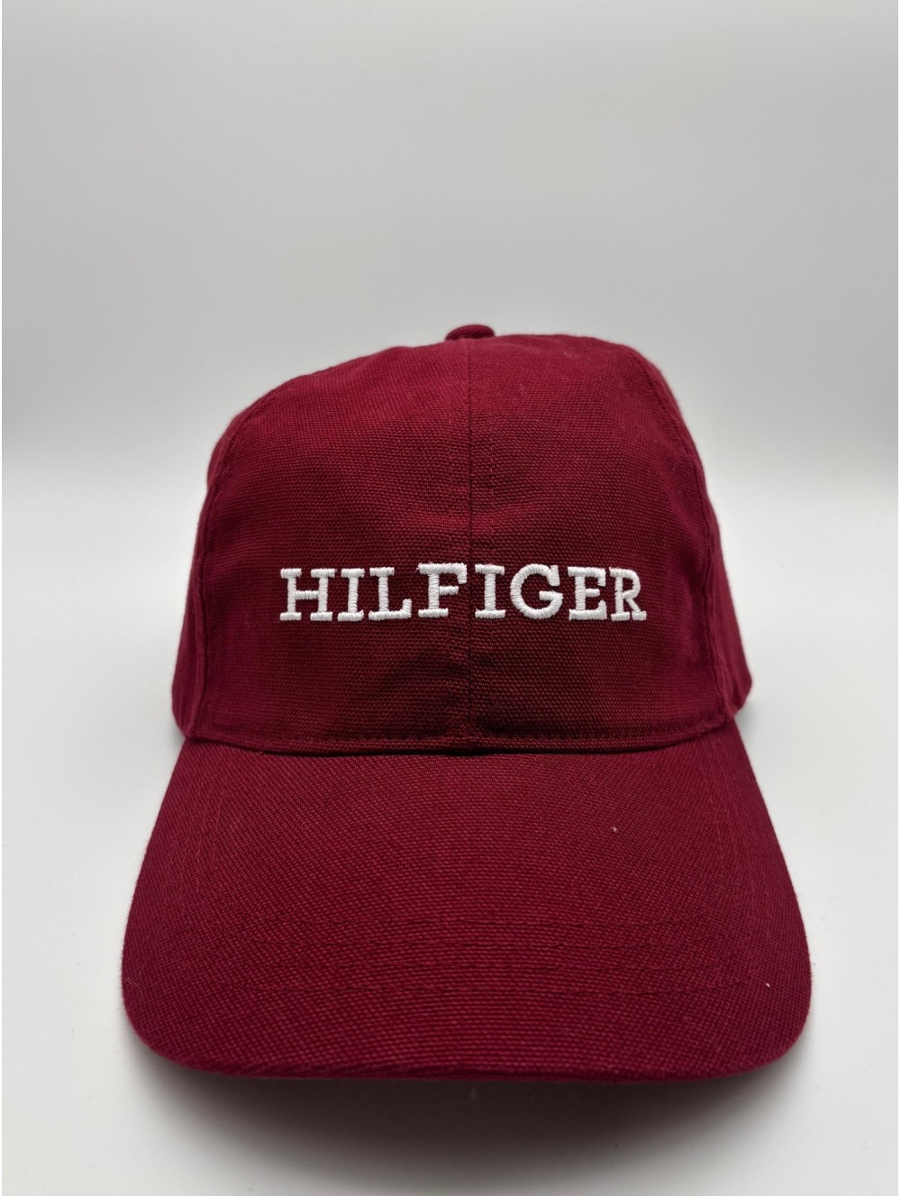 Gorra de algodón Tommy Hilfiger de color rojo