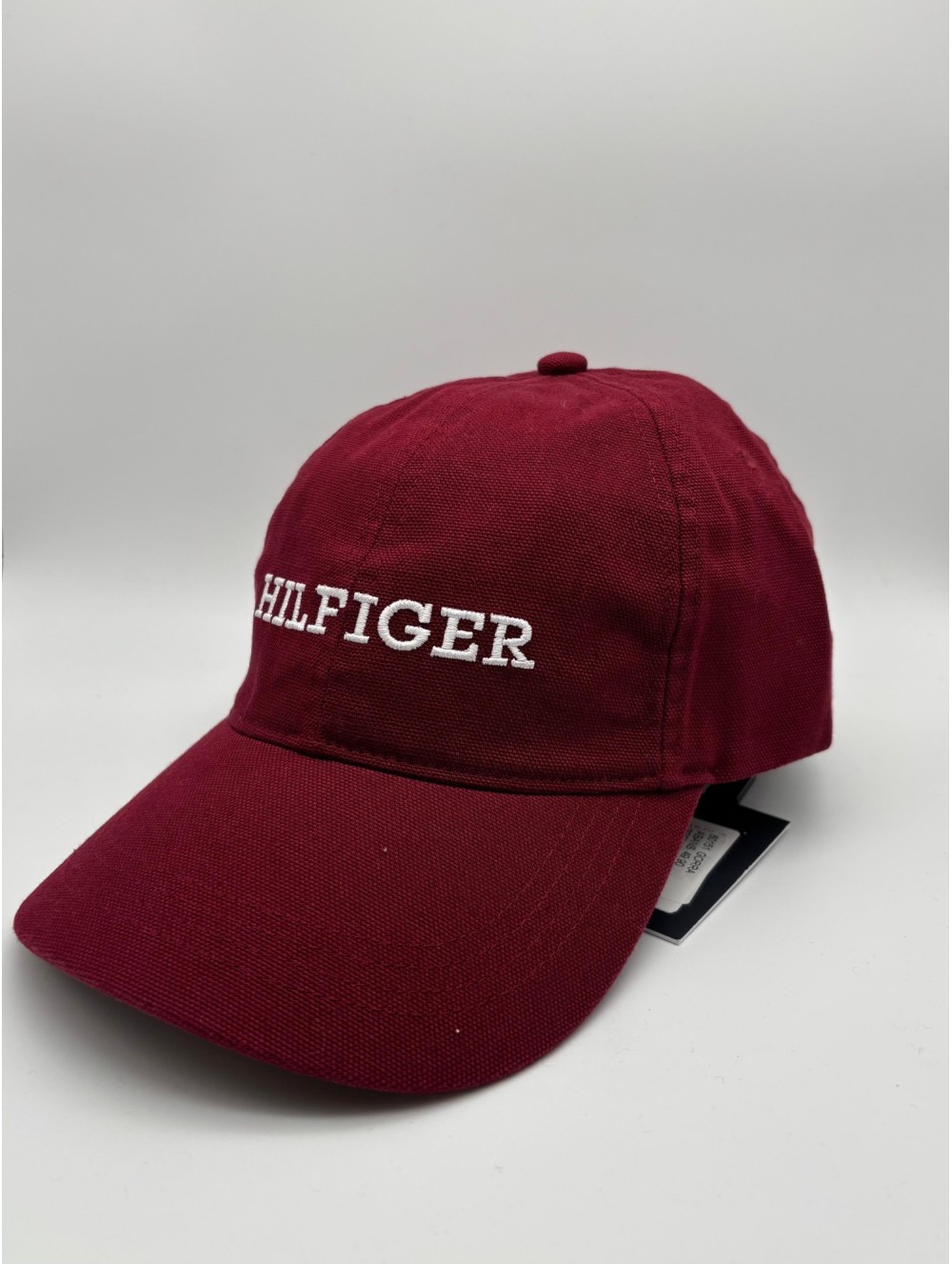 Gorra de algodón Tommy Hilfiger de color rojo