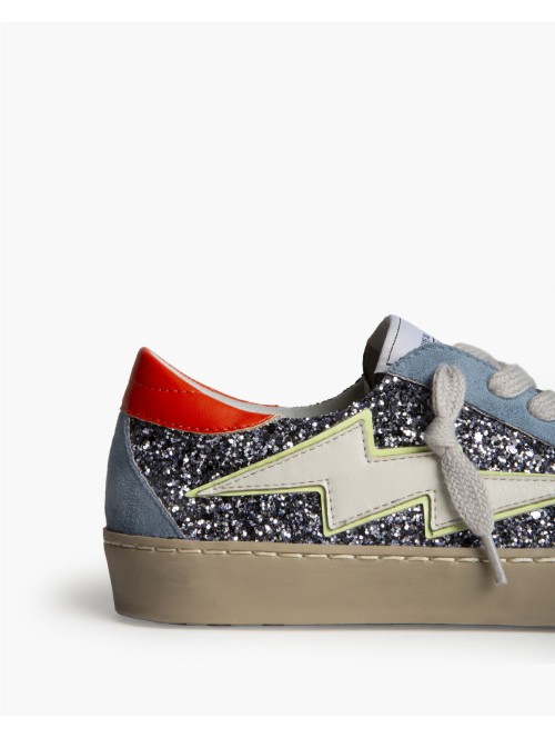 Corina M6022 sneakers retro con rayo y brillo