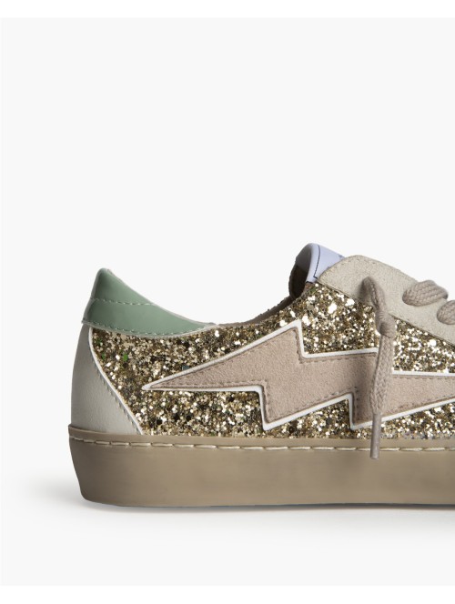 Corina M6022 sneakers retro con rayo y brillo