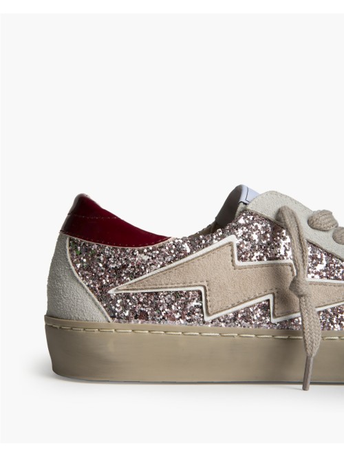 Corina M6022 sneakers retro con rayo y brillo