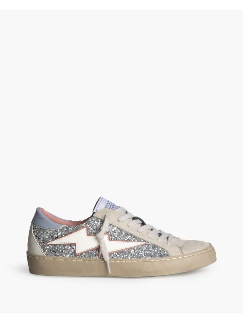 Corina M6022 sneakers retro con rayo y brillo