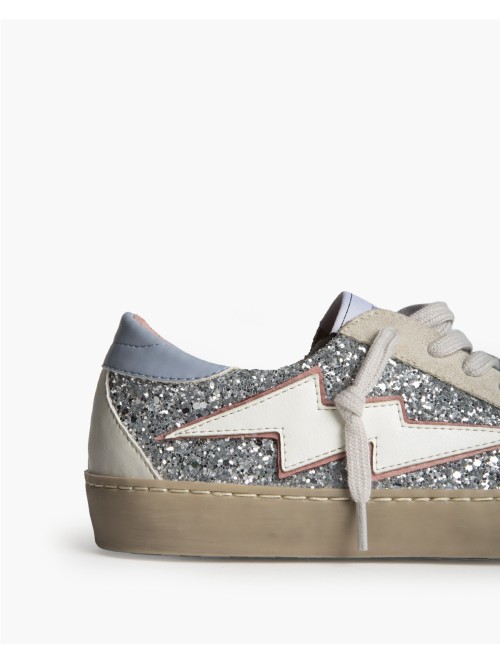 Corina M6022 sneakers retro con rayo y brillo