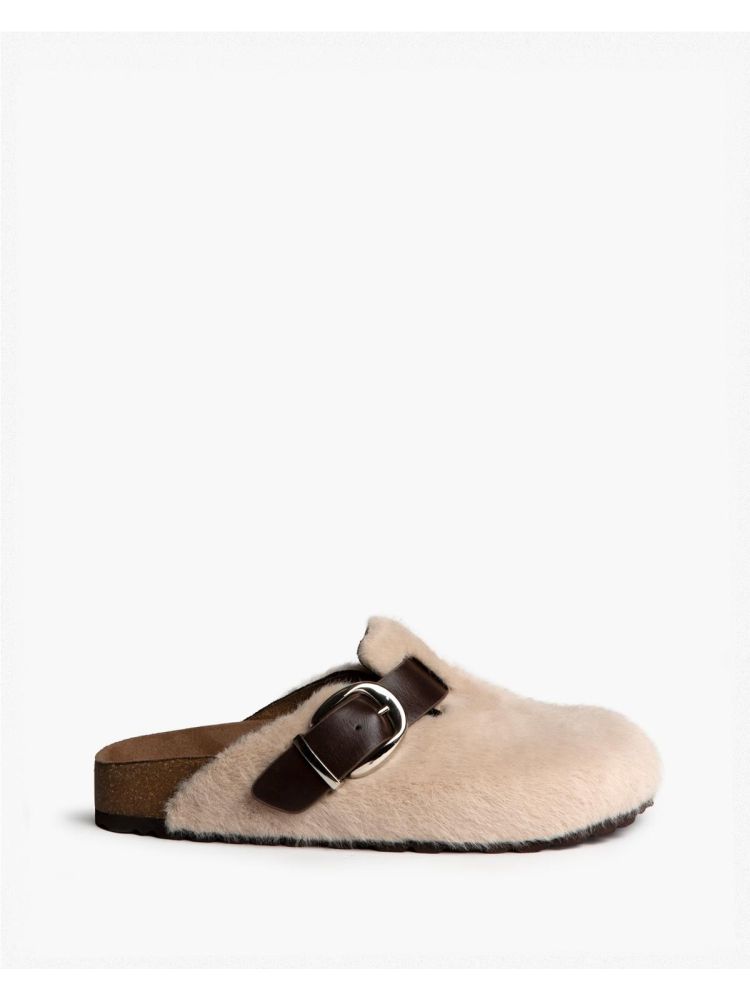 Mules Mujer Corina M6611 con Pelo y Hebilla