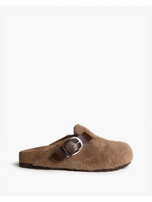 Mules Mujer Corina M6611 con Pelo y Hebilla